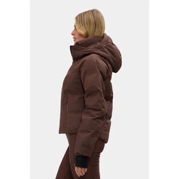 NWOT Halfdays Georgie Puffer Jacket in Spiked Cocoa Brown Espresso Chocolate Ski - Picture 4 of 14